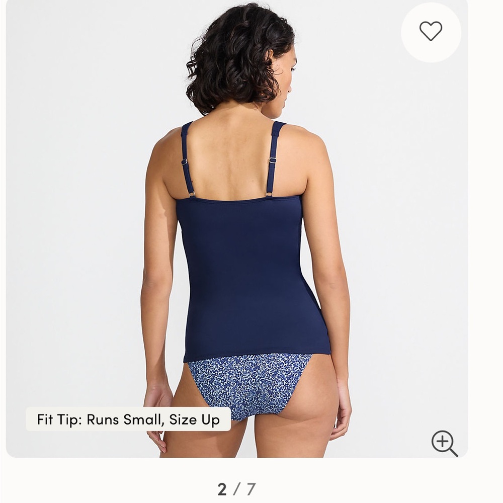Lands' End Women's V-neck underwire Tankini Swim Top in Navy Blue - Picture 15 of 15